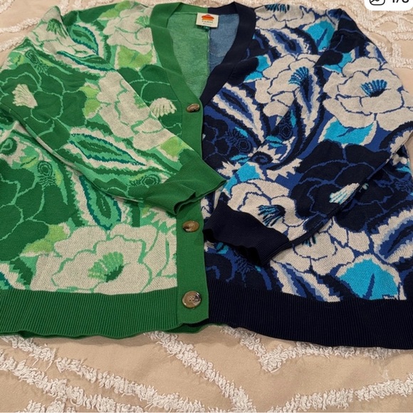 FARM Rio Green and Blue Floral Cardigan - Picture 3 of 3